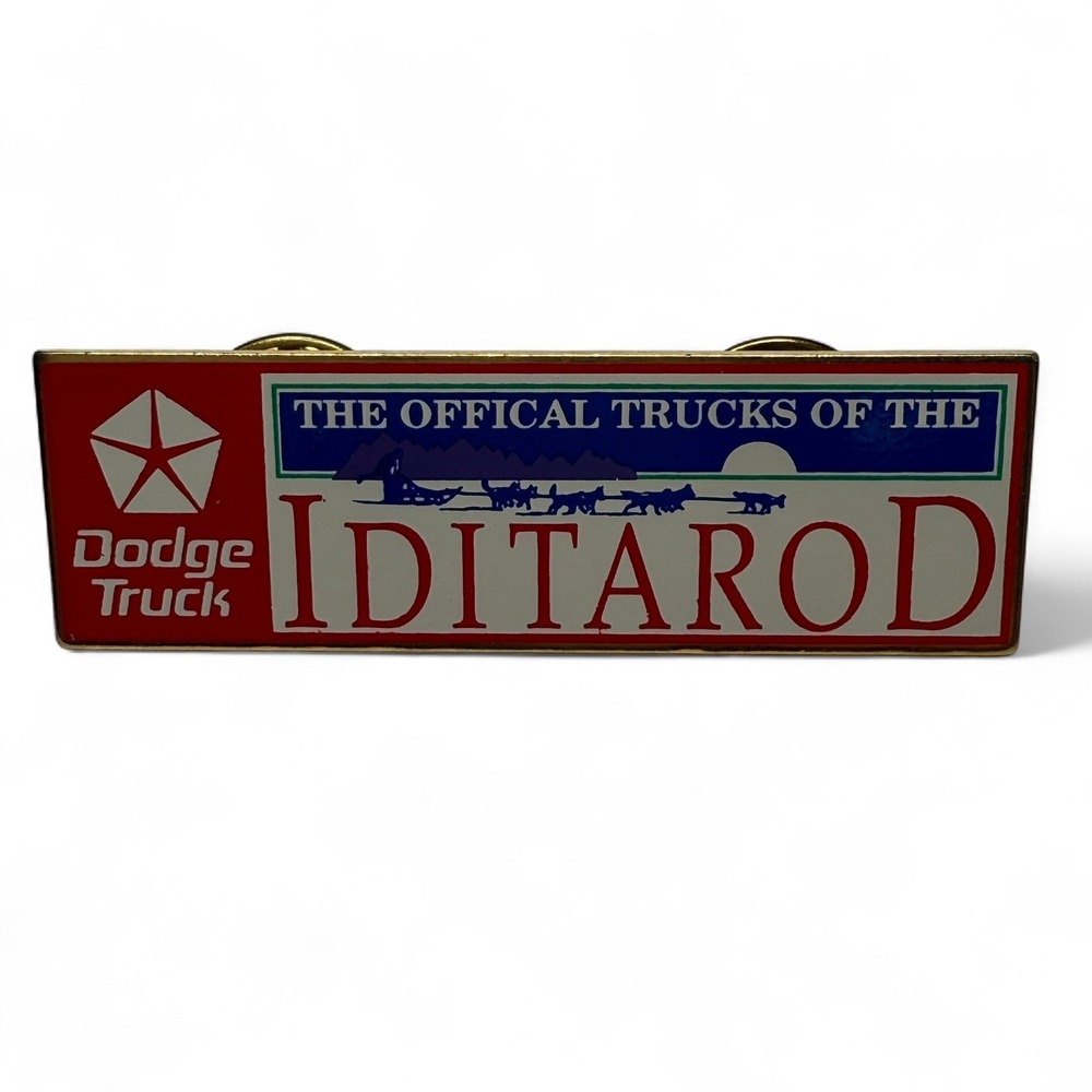 Vintage Dodge Truck‎ Iditarod Official Sponsor Enamel Lapel Pin Alaska Dogsled